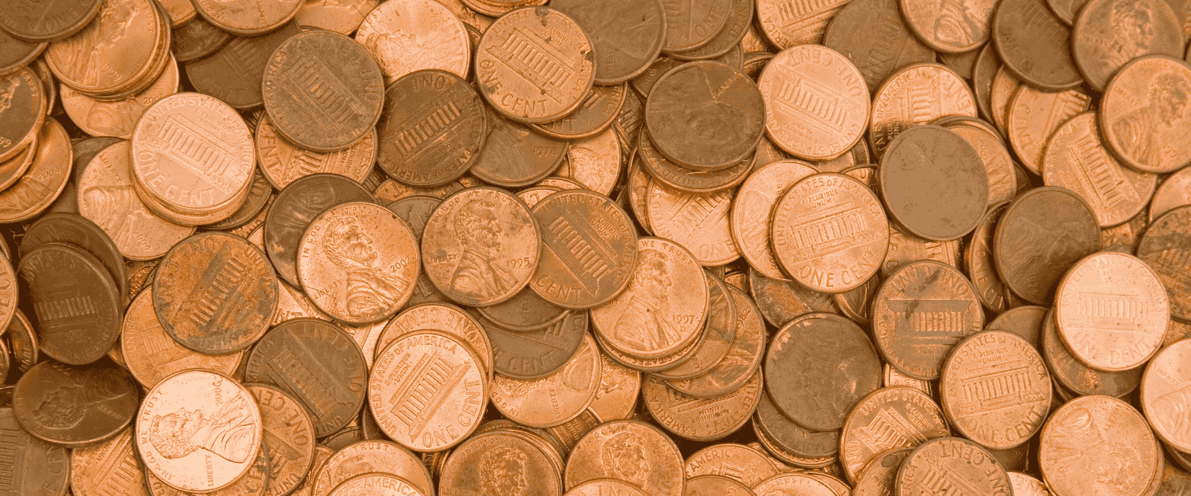 Pennies spread out